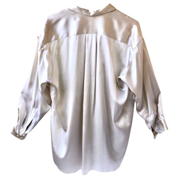 Anne Pinkerton Vintage 8O’s Korea Silk Button Down Blouse Shirt OVERSIZED - Picture 7 of 13